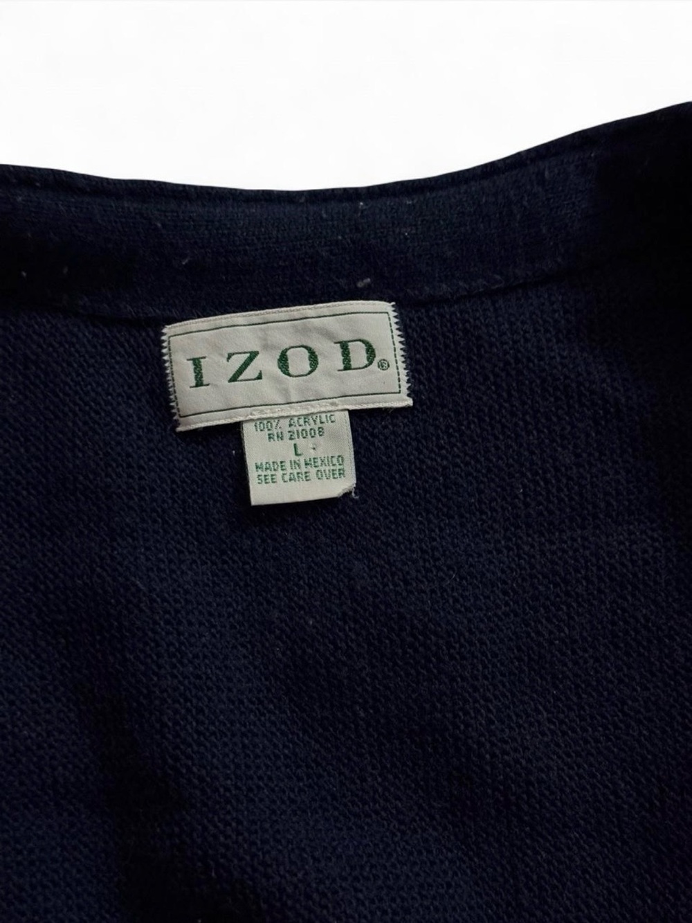 Izod Navy Button-Front V-Neck Cardigan